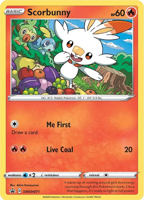 Scorbunny #SWSH071 Holofoil Pokémon card from Sword & Shield Promo Cards