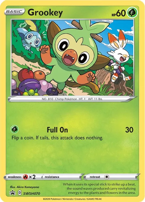 Grookey #SWSH070 Holofoil Pokémon card from Sword & Shield Promo Cards