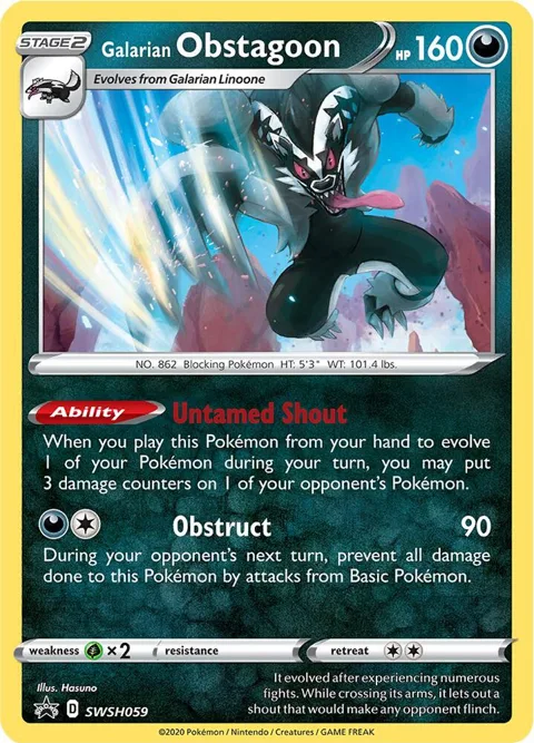 Galarian Obstagoon #SWSH059 Holofoil Pokémon card from Sword & Shield Promo Cards