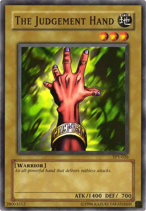 The Judgement Hand TP1-026 Yu-Gi-Oh card from Tournament Pack 1