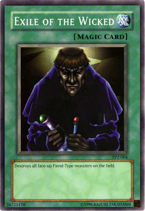 Exile of the Wicked TP2-004 Yu-Gi-Oh card from Tournament Pack 2