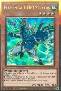Elemental HERO Stratos MAGO-EN004 Yu-Gi-Oh card from Maximum Gold