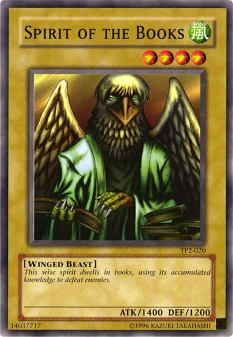Spirit of the Books TP2-020 Yu-Gi-Oh card from Tournament Pack 2