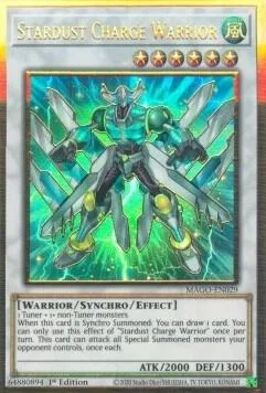 Stardust Charge Warrior MAGO-EN029 Yu-Gi-Oh card from Maximum Gold