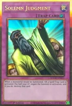 Solemn Judgment MAGO-EN051 Yu-Gi-Oh card from Maximum Gold