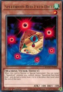 Speedroid Red-Eyed Dice MAGO-EN099 Yu-Gi-Oh card from Maximum Gold