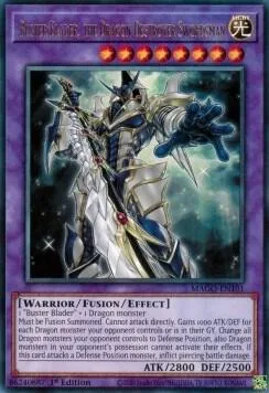 Buster Blader, the Dragon Destroyer Swordsman MAGO-EN101 Yu-Gi-Oh card from Maximum Gold