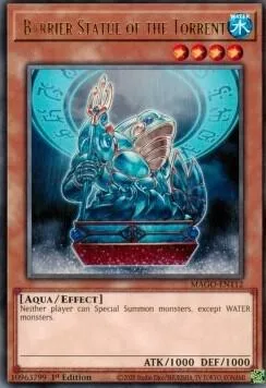 Barrier Statue of the Torrent MAGO-EN112 Yu-Gi-Oh card from Maximum Gold