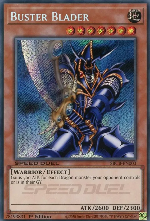 Buster Blader Secret SBCB-EN003 Yu-Gi-Oh card from Speed Duel: Battle City Box