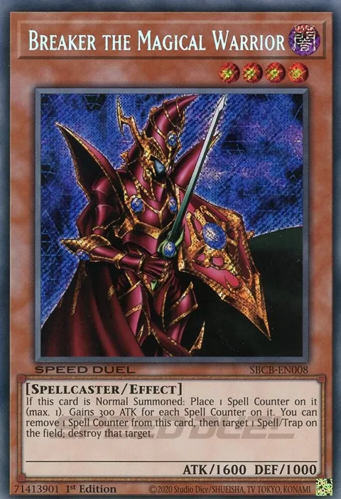 Breaker the Magical Warrior Secret SBCB-EN008 Yu-Gi-Oh card from Speed Duel: Battle City Box