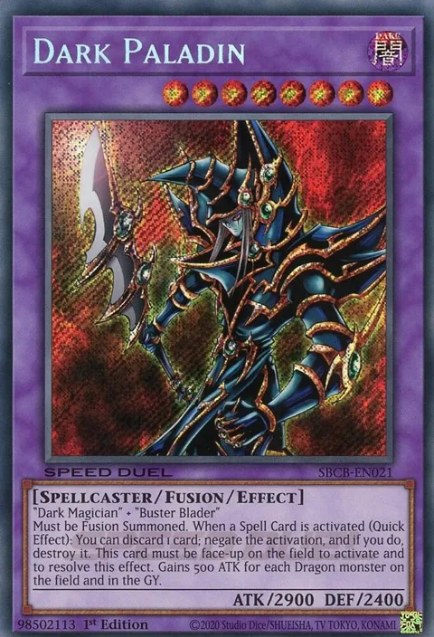 Dark Paladin Secret SBCB-EN021 Yu-Gi-Oh card from Speed Duel: Battle City Box