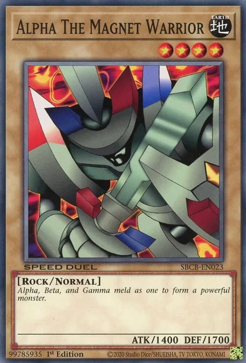 Alpha The Magnet Warrior SBCB-EN023 Yu-Gi-Oh card from Speed Duel: Battle City Box