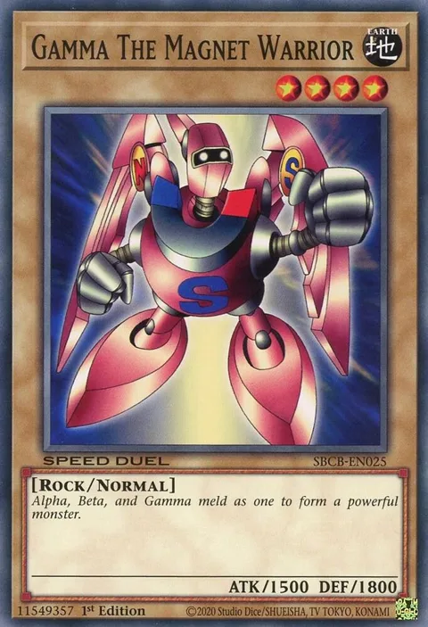 Gamma The Magnet Warrior SBCB-EN025 Yu-Gi-Oh card from Speed Duel: Battle City Box