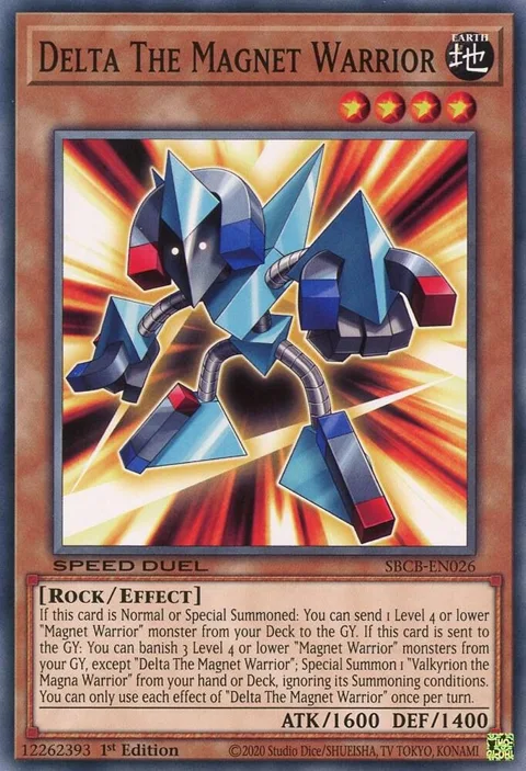 Delta The Magnet Warrior SBCB-EN026 Yu-Gi-Oh card from Speed Duel: Battle City Box