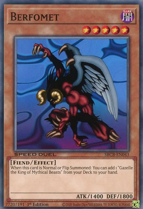 Berfomet SBCB-EN043 Yu-Gi-Oh card from Speed Duel: Battle City Box
