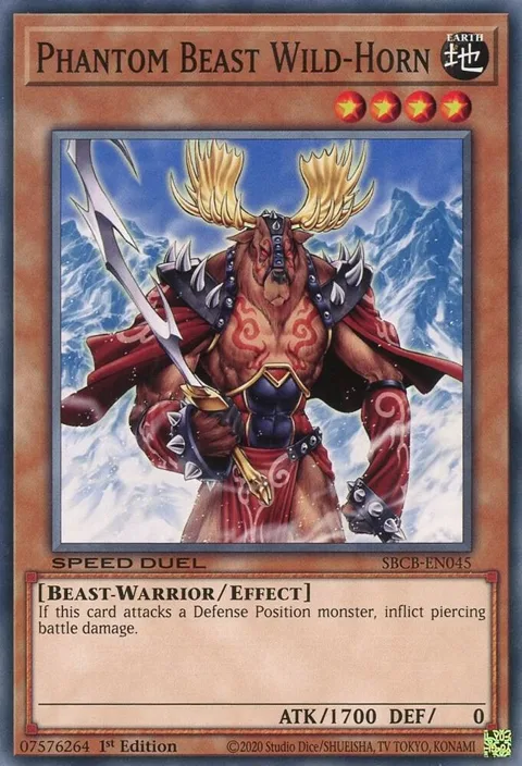 Phantom Beast Wild-Horn SBCB-EN045 Yu-Gi-Oh card from Speed Duel: Battle City Box