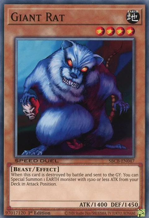 Giant Rat SBCB-EN047 Yu-Gi-Oh card from Speed Duel: Battle City Box