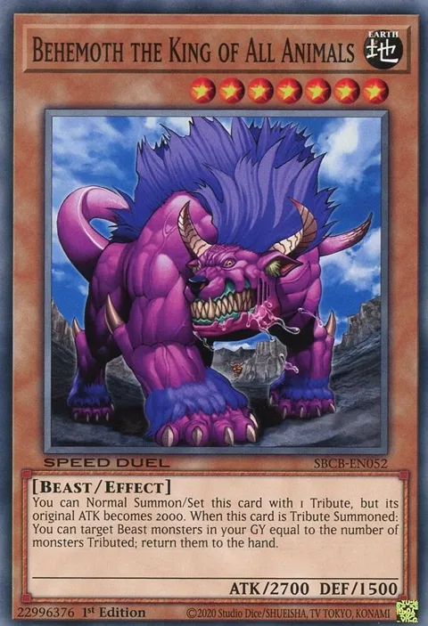 Behemoth the King of All Animals SBCB-EN052 Yu-Gi-Oh card from Speed Duel: Battle City Box
