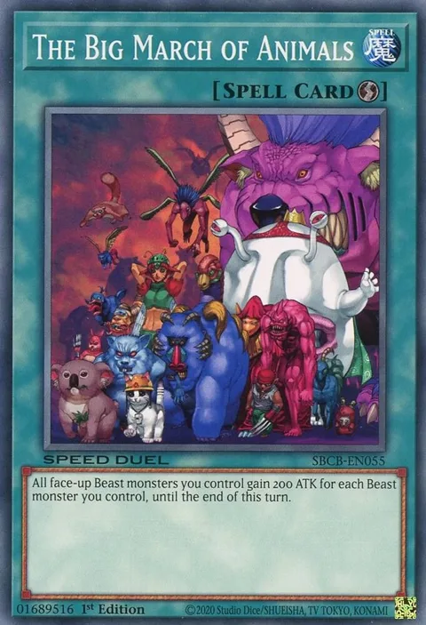 The Big March of Animals SBCB-EN055 Yu-Gi-Oh card from Speed Duel: Battle City Box