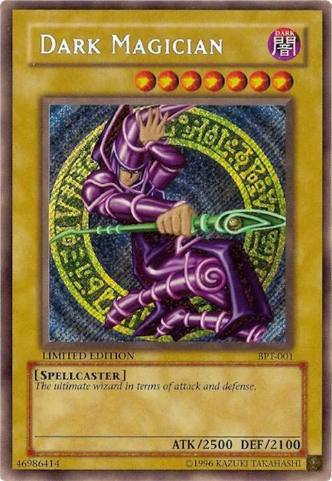 Dark Magician BPT-001 Yu-Gi-Oh card from 2002 Collectors Tin