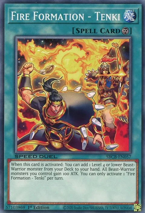 Fire Formation - Tenki SBCB-EN057 Yu-Gi-Oh card from Speed Duel: Battle City Box