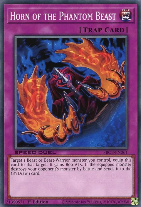 Horn of the Phantom Beast SBCB-EN061 Yu-Gi-Oh card from Speed Duel: Battle City Box