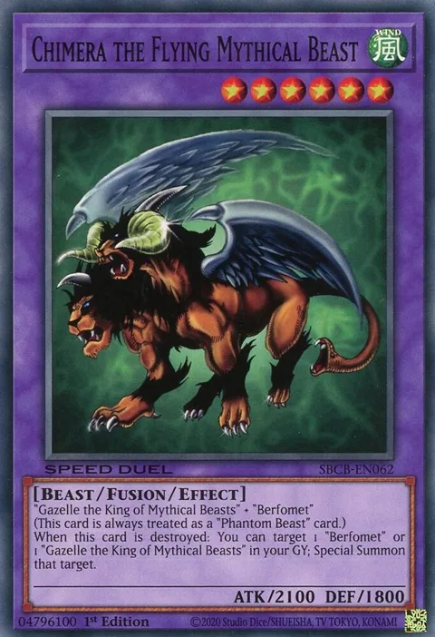 Chimera the Flying Mythical Beast SBCB-EN062 Yu-Gi-Oh card from Speed Duel: Battle City Box