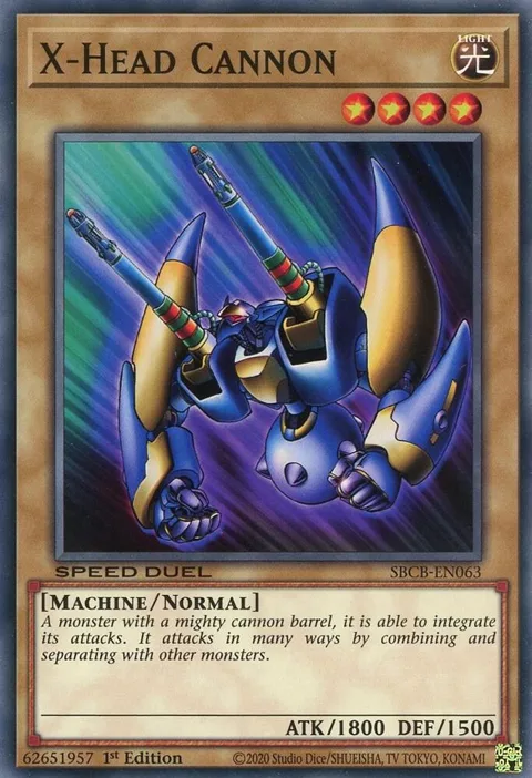 X-Head Cannon SBCB-EN063 Yu-Gi-Oh card from Speed Duel: Battle City Box