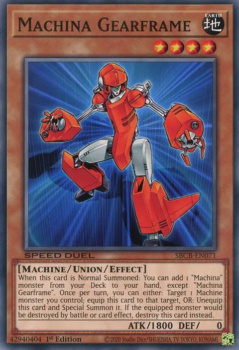 Machina Gearframe SBCB-EN071 Yu-Gi-Oh card from Speed Duel: Battle City Box