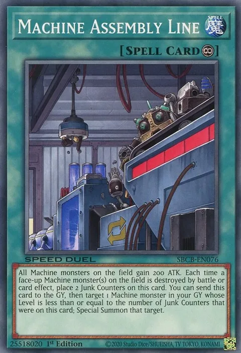 Machine Assembly Line SBCB-EN076 Yu-Gi-Oh card from Speed Duel: Battle City Box