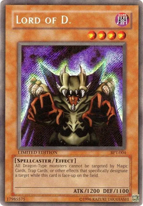 Lord of D. BPT-004 Yu-Gi-Oh card from 2002 Collectors Tin