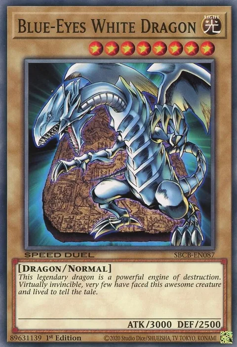 Blue-Eyes White Dragon SBCB-EN087 Yu-Gi-Oh card from Speed Duel: Battle City Box