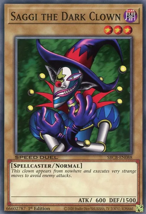 Saggi the Dark Clown SBCB-EN088 Yu-Gi-Oh card from Speed Duel: Battle City Box