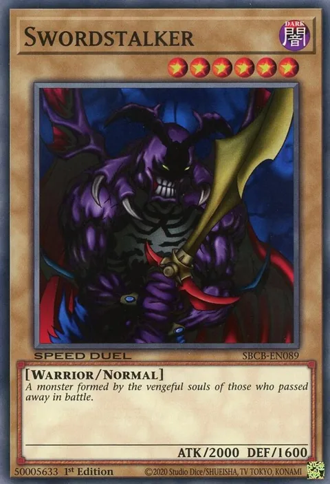 Swordstalker SBCB-EN089 Yu-Gi-Oh card from Speed Duel: Battle City Box