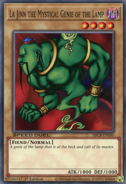 La Jinn the Mystical Genie of the Lamp SBCB-EN090 Yu-Gi-Oh card from Speed Duel: Battle City Box