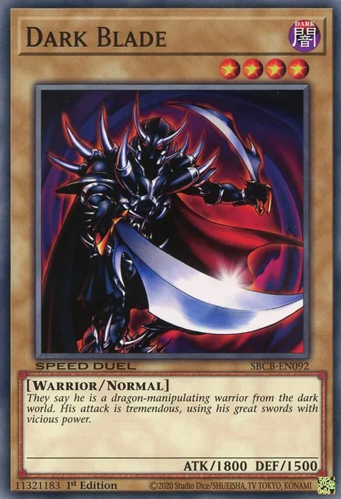 Dark Blade SBCB-EN092 Yu-Gi-Oh card from Speed Duel: Battle City Box