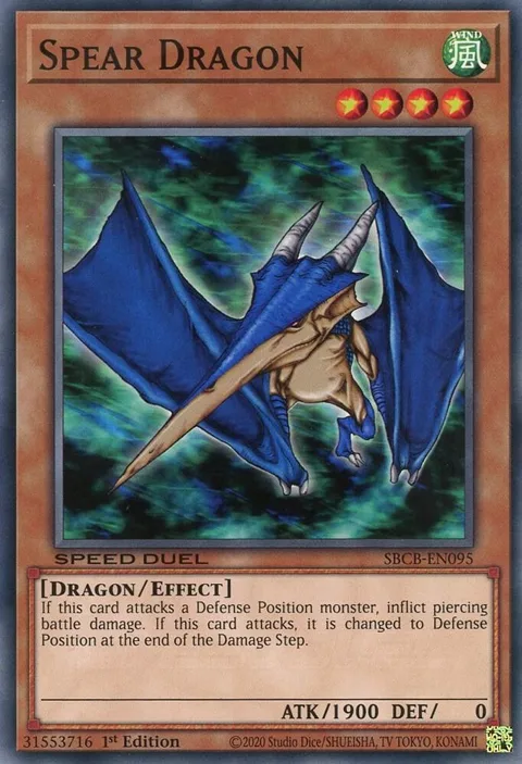 Spear Dragon SBCB-EN095 Yu-Gi-Oh card from Speed Duel: Battle City Box