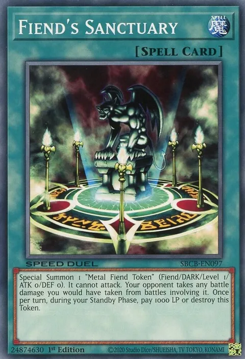 Fiend's Sanctuary SBCB-EN097 Yu-Gi-Oh card from Speed Duel: Battle City Box