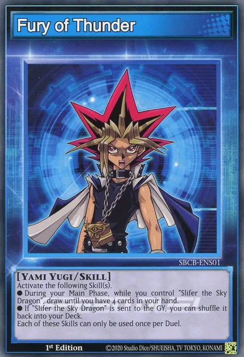 Fury of Thunder SBCB-ENS01 Yu-Gi-Oh card from Speed Duel: Battle City Box