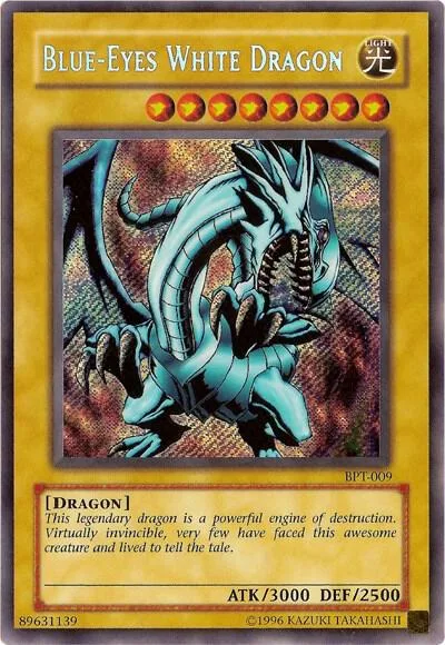 Blue-Eyes White Dragon BPT-009 Yu-Gi-Oh card from 2003 Collectors Tin