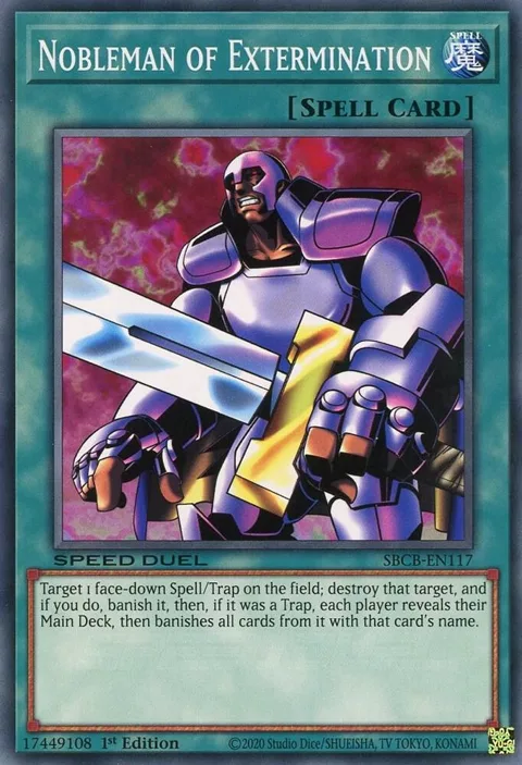 Nobleman of Extermination SBCB-EN117 Yu-Gi-Oh card from Speed Duel: Battle City Box