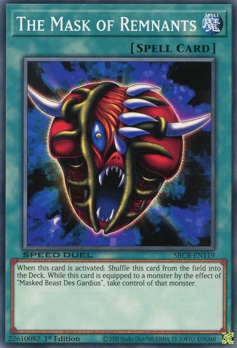 The Mask of Remnants SBCB-EN119 Yu-Gi-Oh card from Speed Duel: Battle City Box