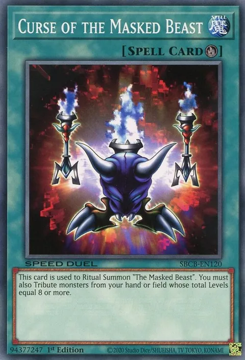 Curse of the Masked Beast SBCB-EN120 Yu-Gi-Oh card from Speed Duel: Battle City Box