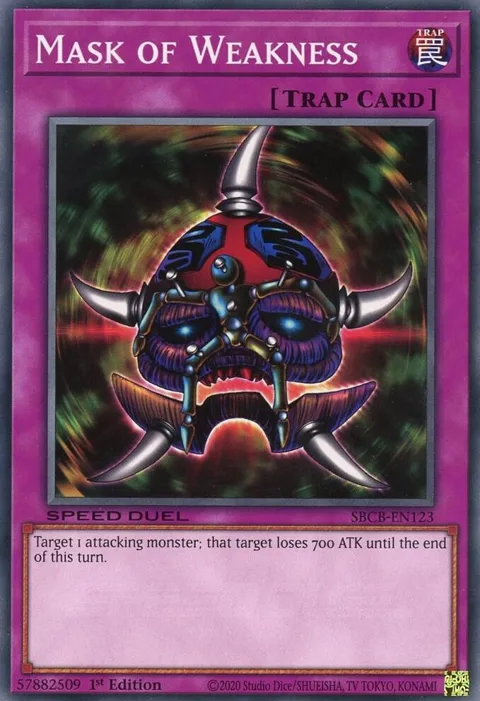 Mask of Weakness SBCB-EN123 Yu-Gi-Oh card from Speed Duel: Battle City Box
