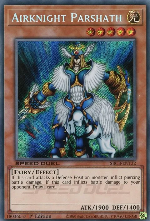 Airknight Parshath Secret SBCB-EN132 Yu-Gi-Oh card from Speed Duel: Battle City Box