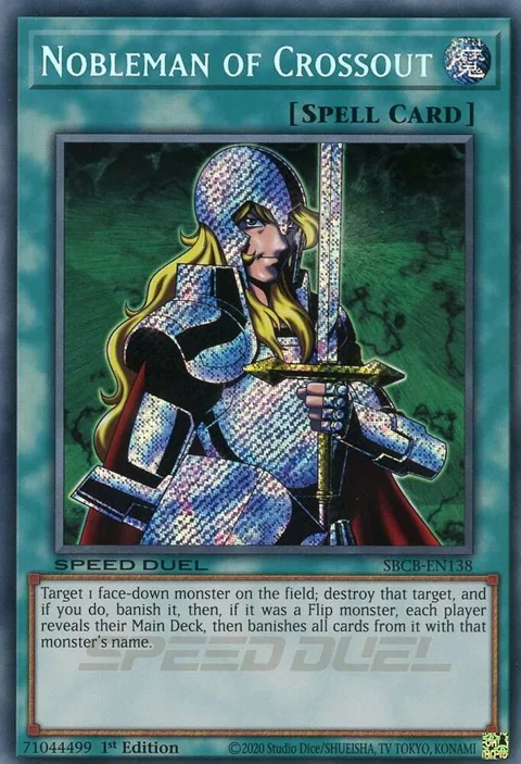 Nobleman of Crossout Secret SBCB-EN138 Yu-Gi-Oh card from Speed Duel: Battle City Box