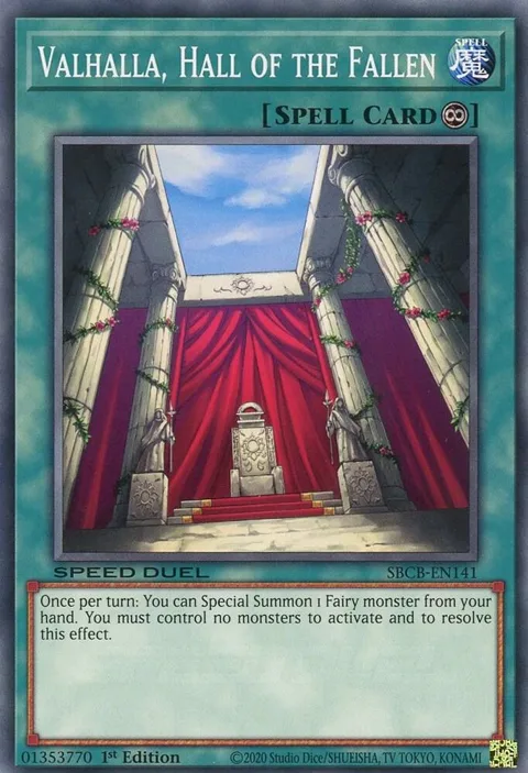 Valhalla, Hall of the Fallen SBCB-EN141 Yu-Gi-Oh card from Speed Duel: Battle City Box