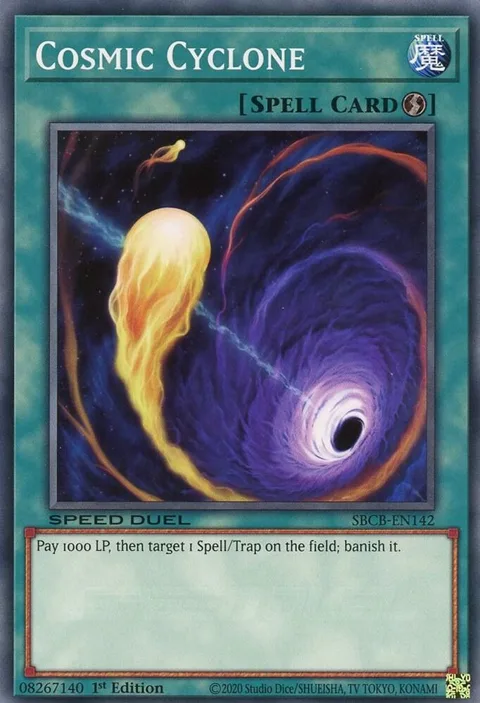 Cosmic Cyclone SBCB-EN142 Yu-Gi-Oh card from Speed Duel: Battle City Box