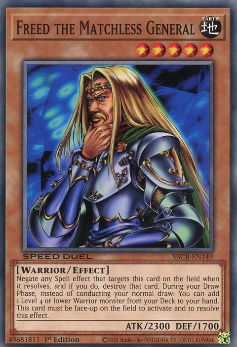 Freed the Matchless General SBCB-EN149 Yu-Gi-Oh card from Speed Duel: Battle City Box
