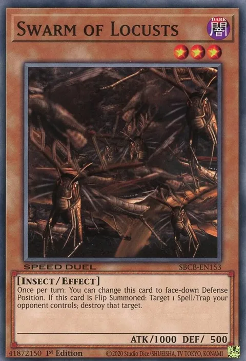 Swarm of Locusts SBCB-EN153 Yu-Gi-Oh card from Speed Duel: Battle City Box